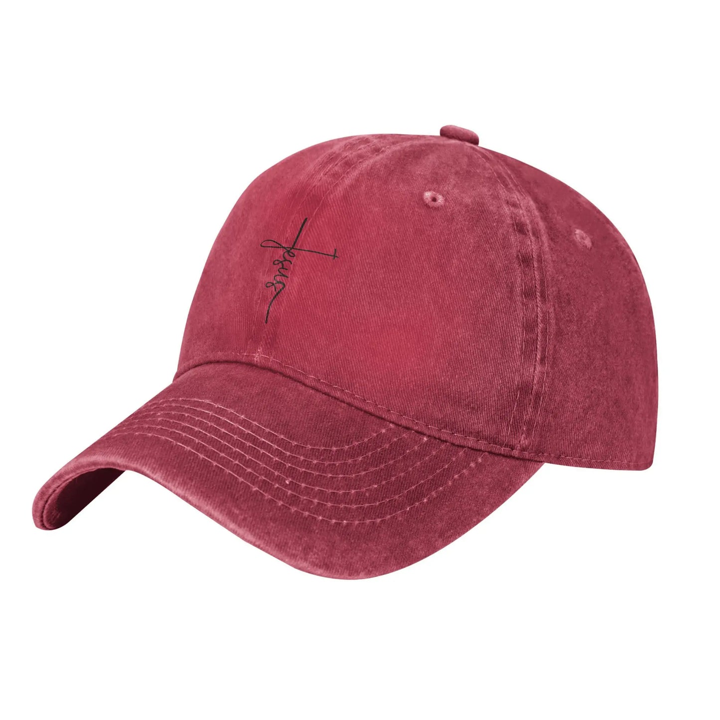 Faith Cross Script Distressed Cap