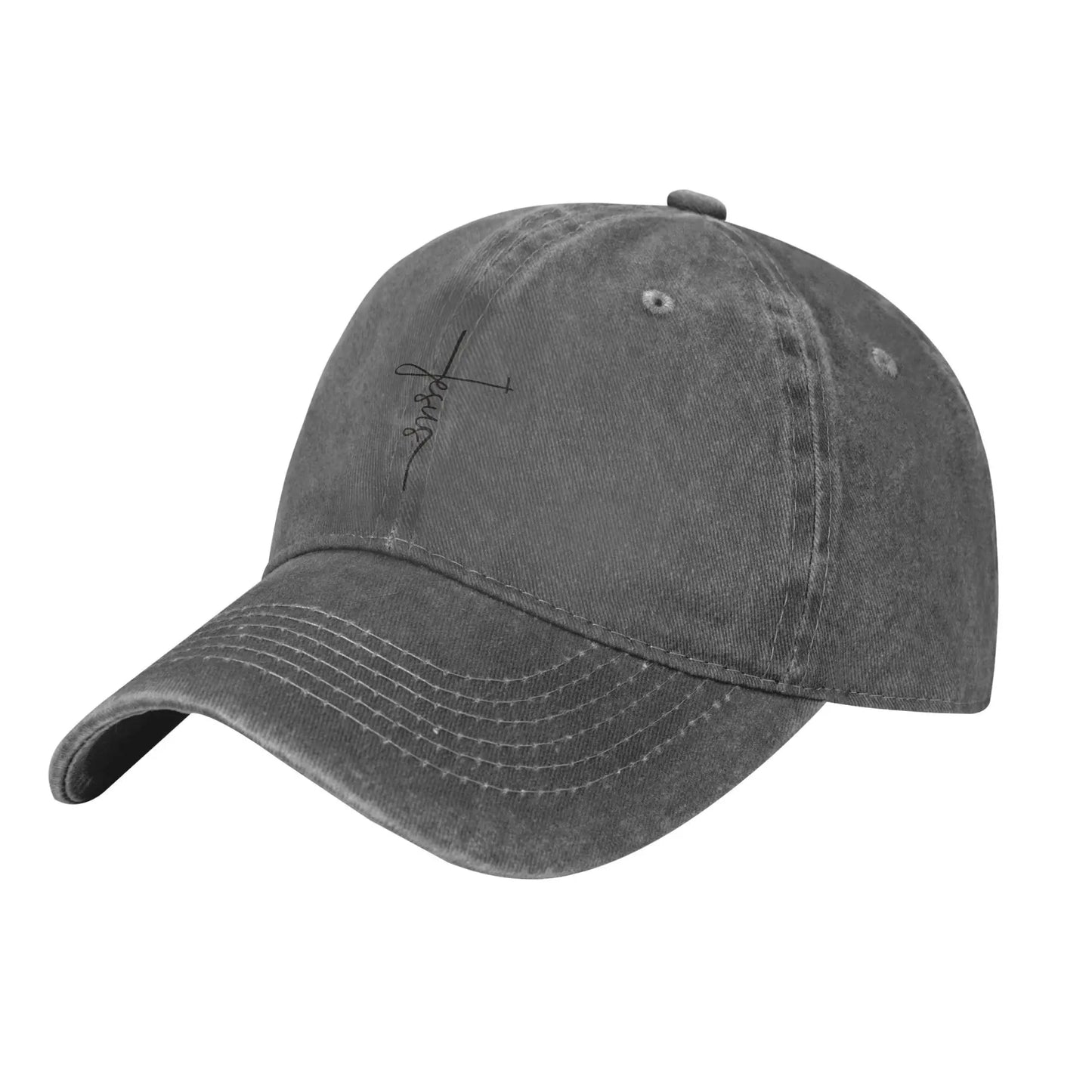 Faith Cross Script Distressed Cap