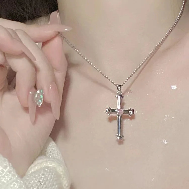 Ornate Gothic Cross Pendant Necklace