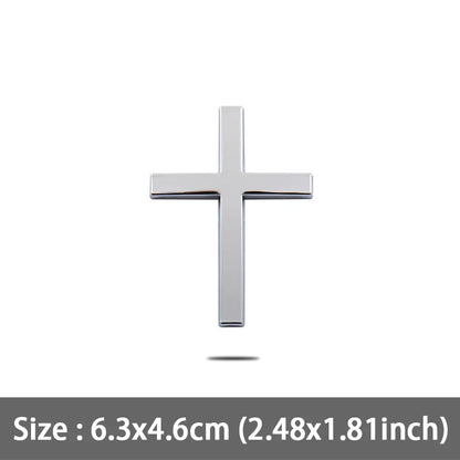 Emblema de caminhão traseiro de metal com cruz cristã