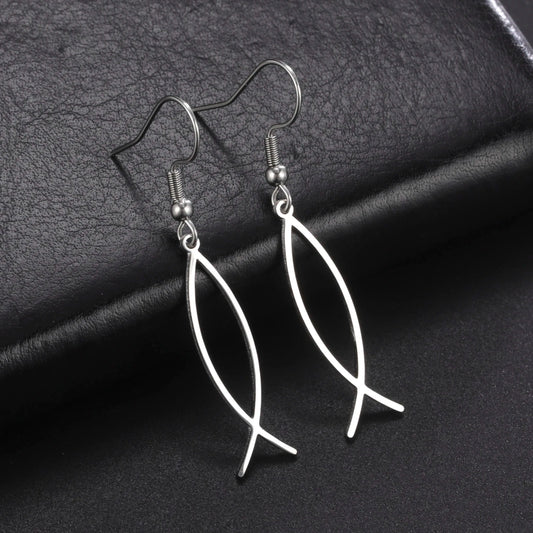 Jesus Fish Religious Earrings