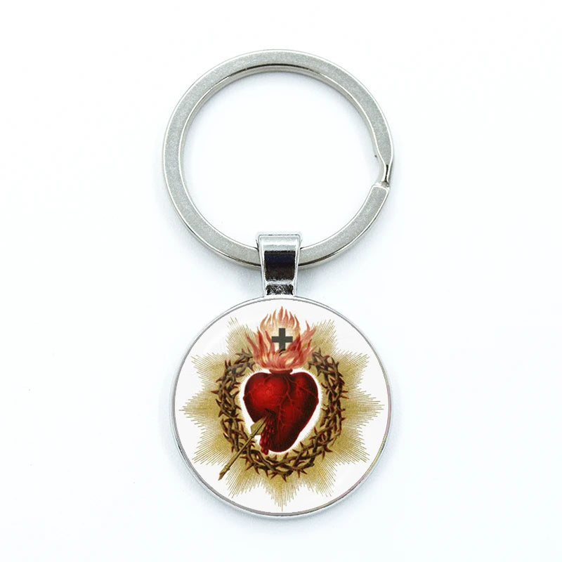 Sacred Hearts Medallion Keyring