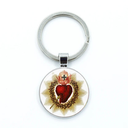 Sacred Hearts Medallion Keyring