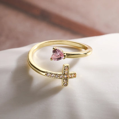 Verstellbarer Kreuzring – funkelnder christlicher Schmuck