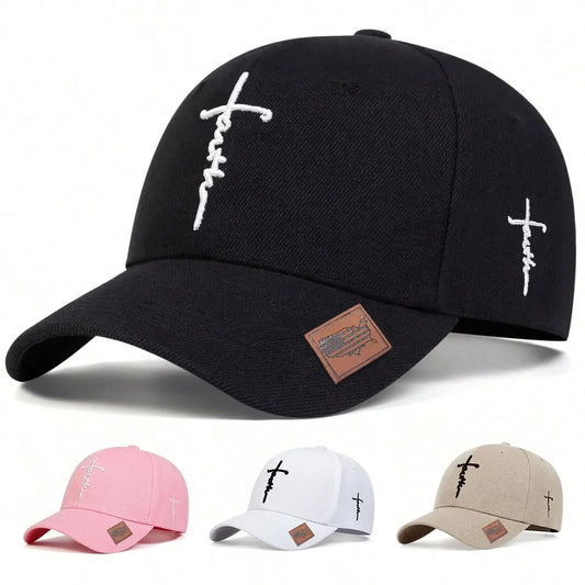 Gorra cristiana con cruz – Gorra de béisbol bordada y ajustable
