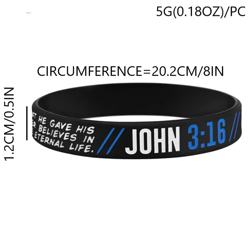 Bracciali in silicone con versetti della Bibbia