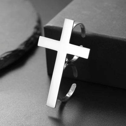 Bold Minimalist Cross Ring