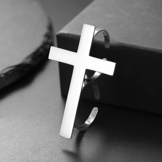 Bold Minimalist Cross Ring