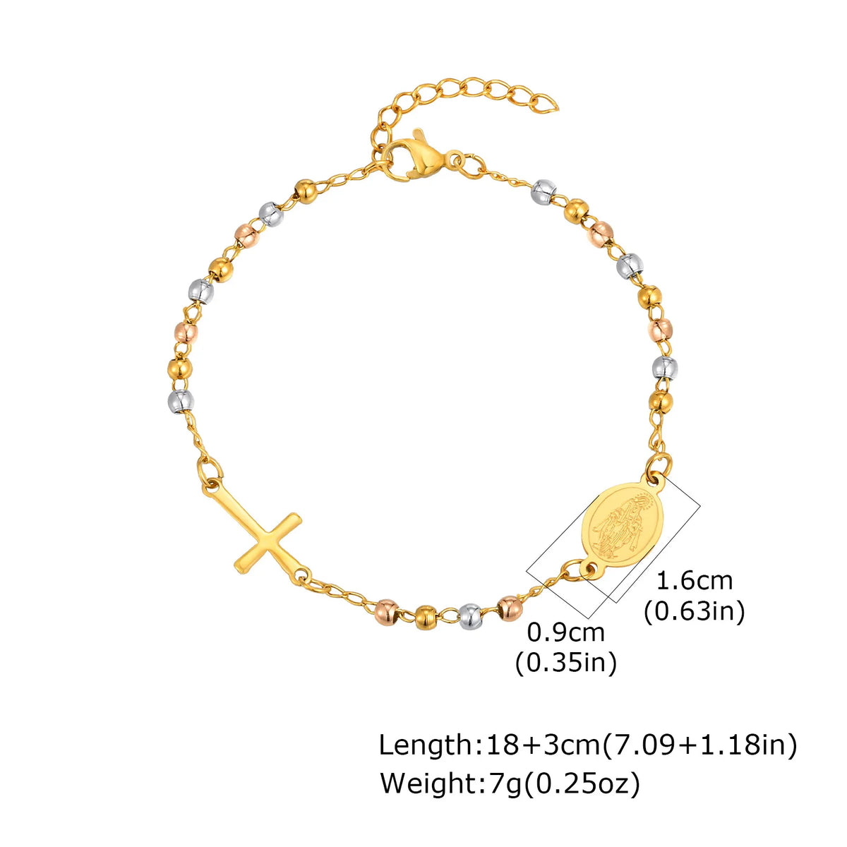 Women's Virgin Mary Rosary Bracelet