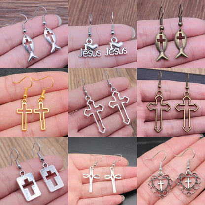 Multi-Style Christian Symbol Drop Earring