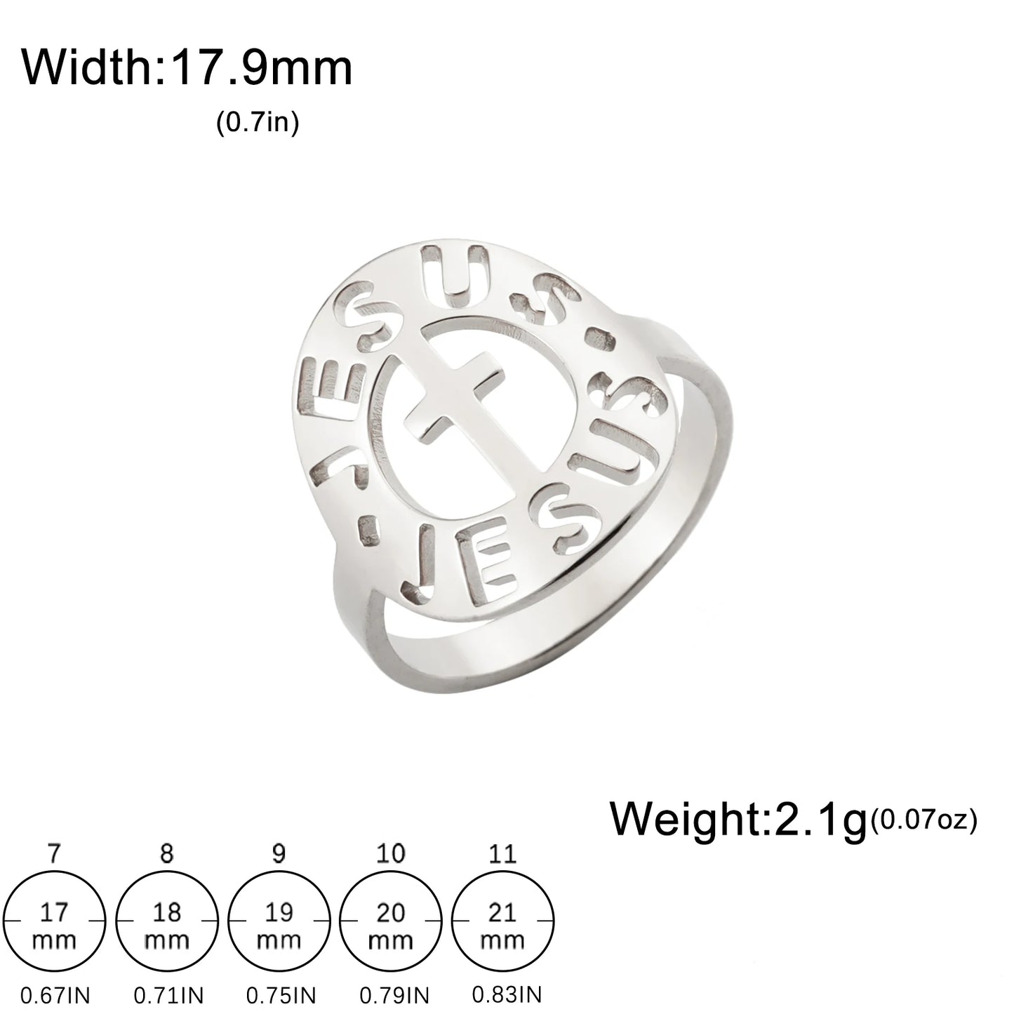 Cut-Out Jesus Cross Ring
