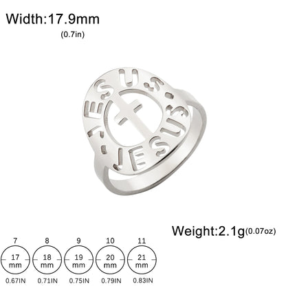 Cut-Out Jesus Cross Ring
