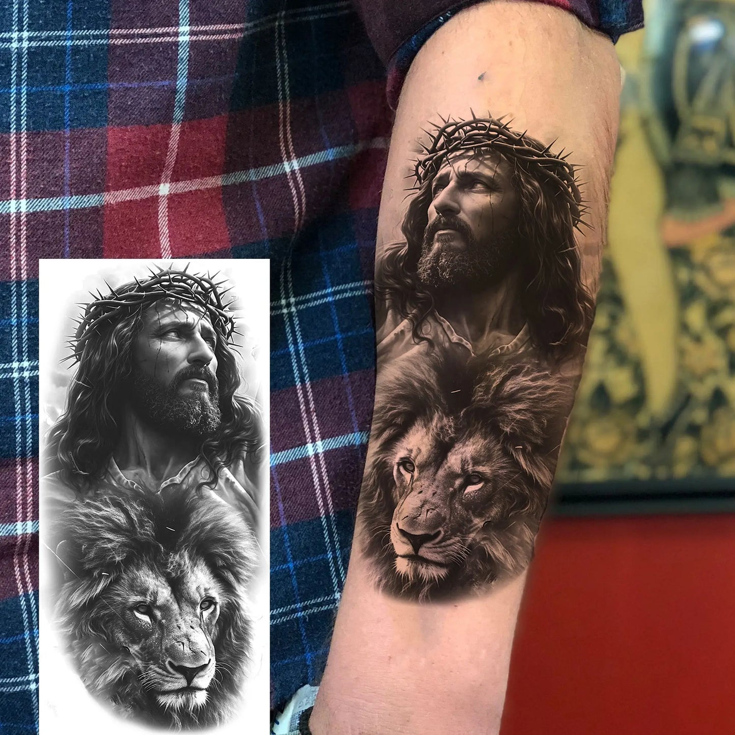 Jesus Fake Tattoo Sleeve Sticker 