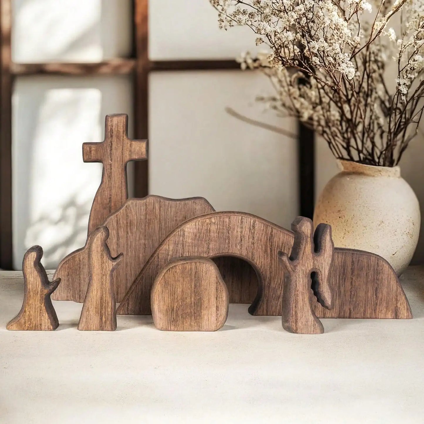 Wooden Resurrection Scene Decor