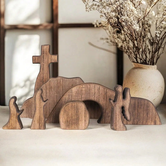 Wooden Resurrection Scene Decor