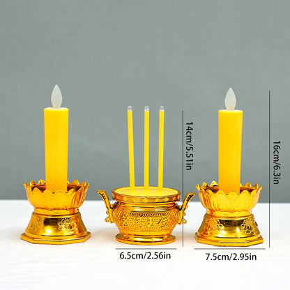 LED Taper Candle Set with Holder