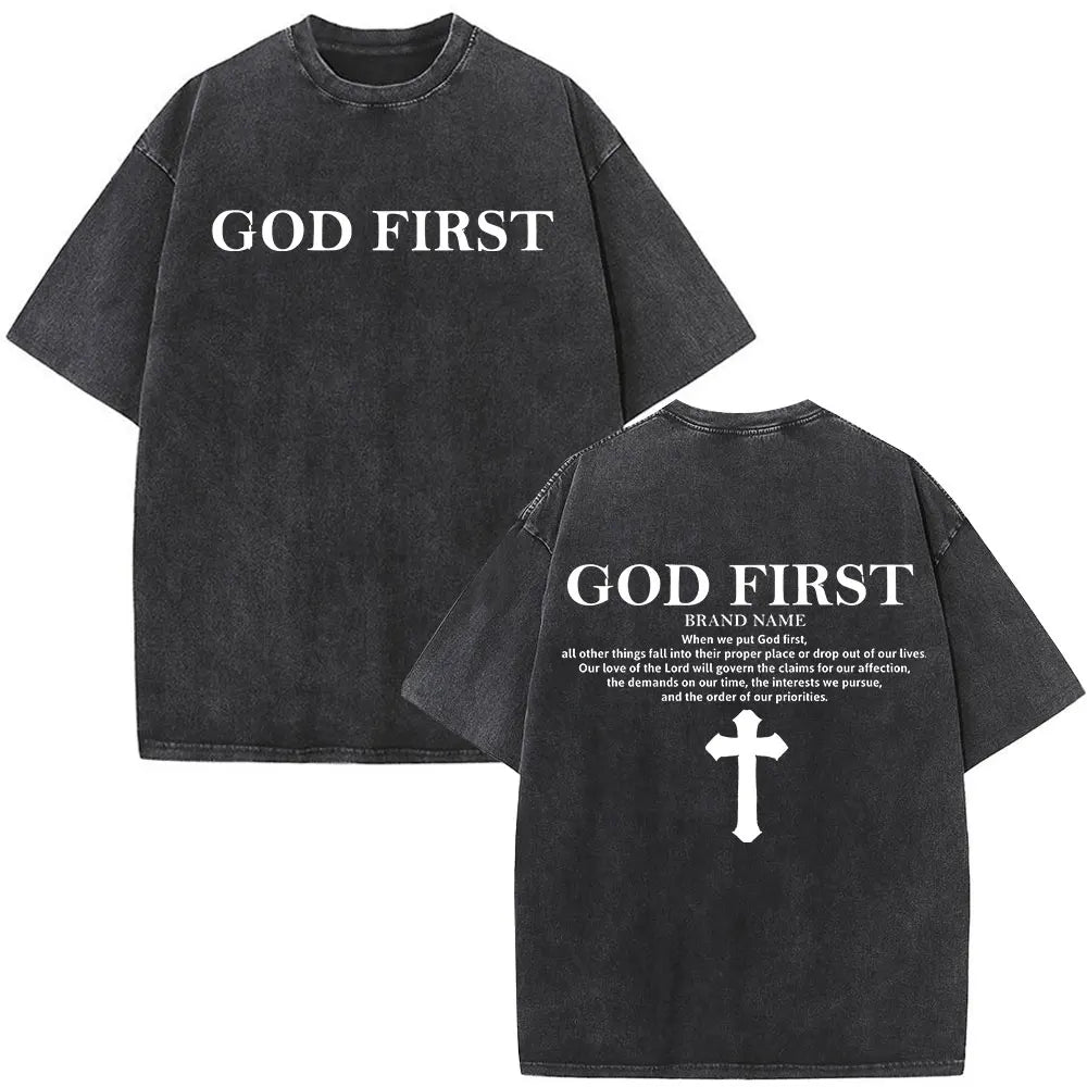 Camisa lavada Jesus cristão é rei