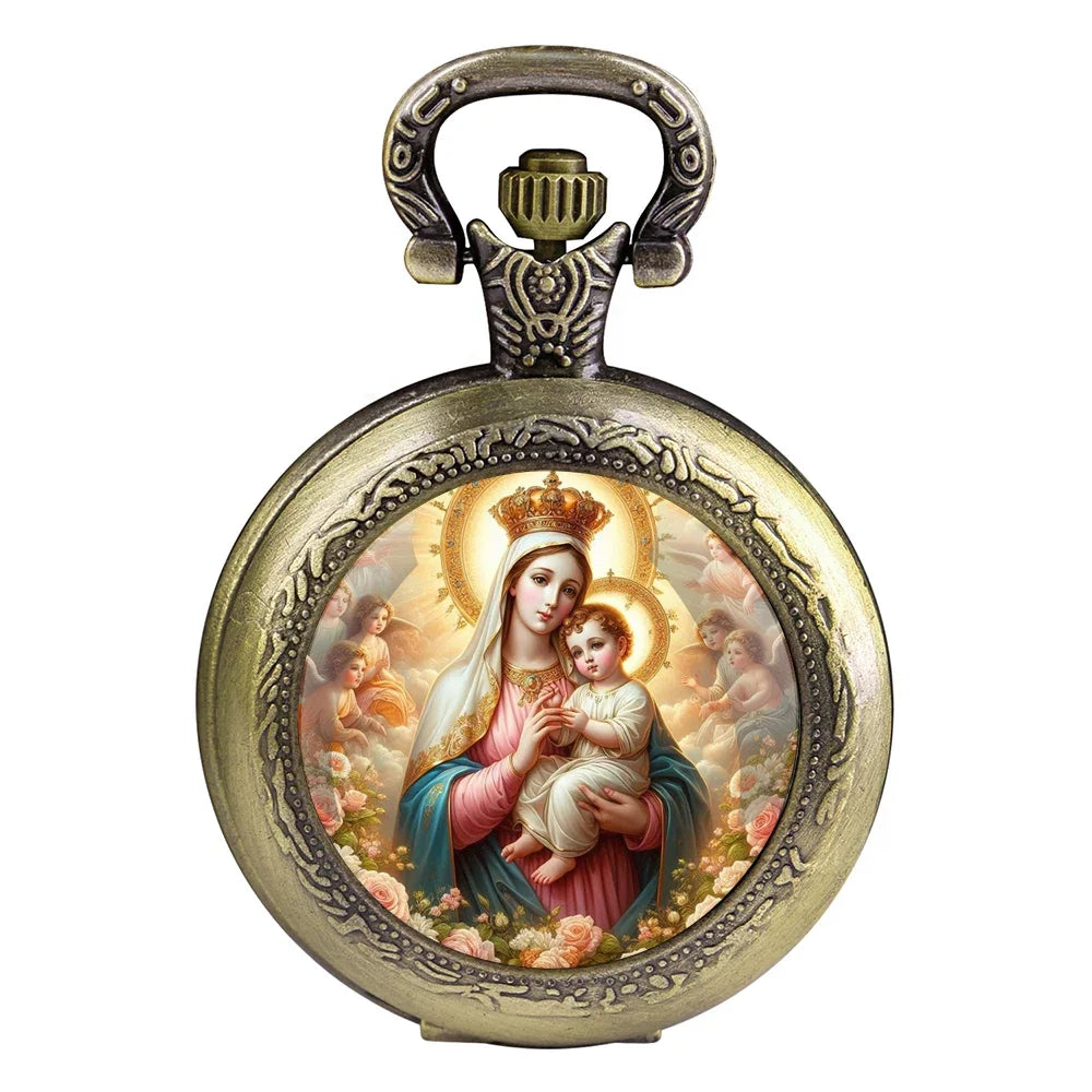 Virgin Mary and Child Pocket Watch