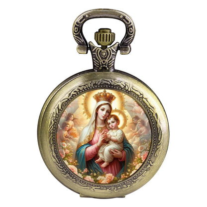 Virgin Mary and Child Pocket Watch