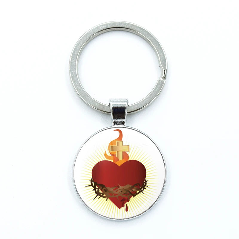 Sacred Hearts Medallion Keyring