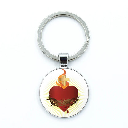 Sacred Hearts Medallion Keyring