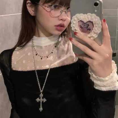 Ornate Gothic Cross Pendant Necklace