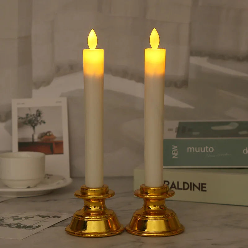 LED Taper Candle Set with Holder