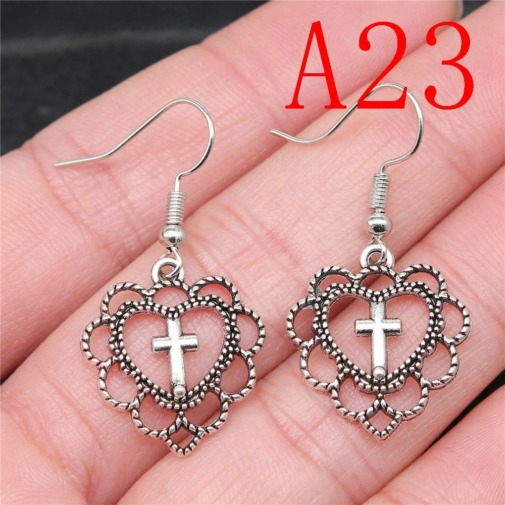 Multi-Style Christian Symbol Drop Earring