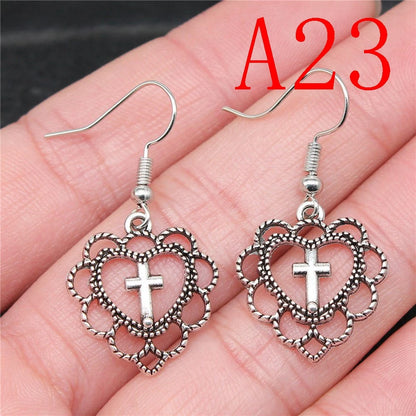 Multi-Style Christian Symbol Drop Earring