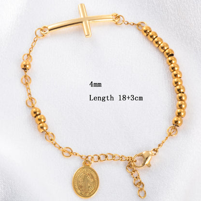 Pulseira de corrente com pingente cruzado para mulheres