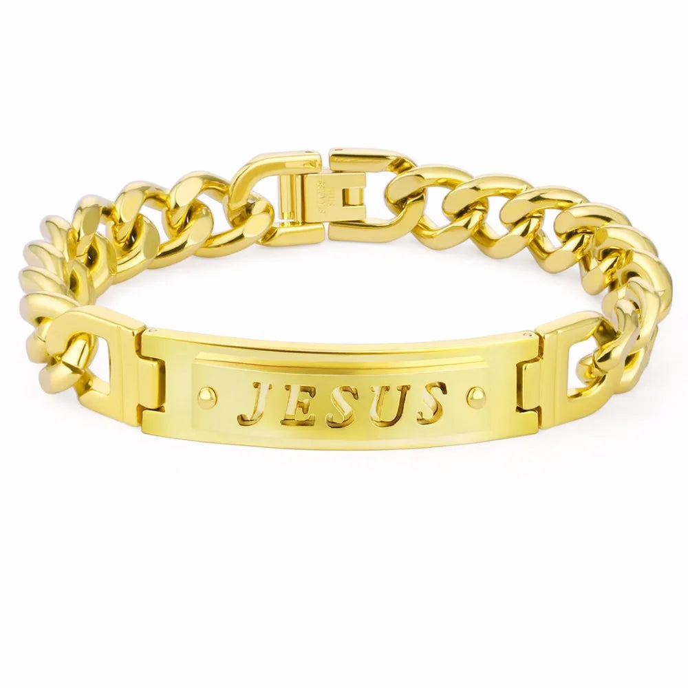 Jesus Curb Chain Bracelet