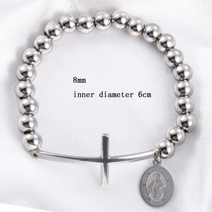 Pulseira de corrente com pingente cruzado para mulheres
