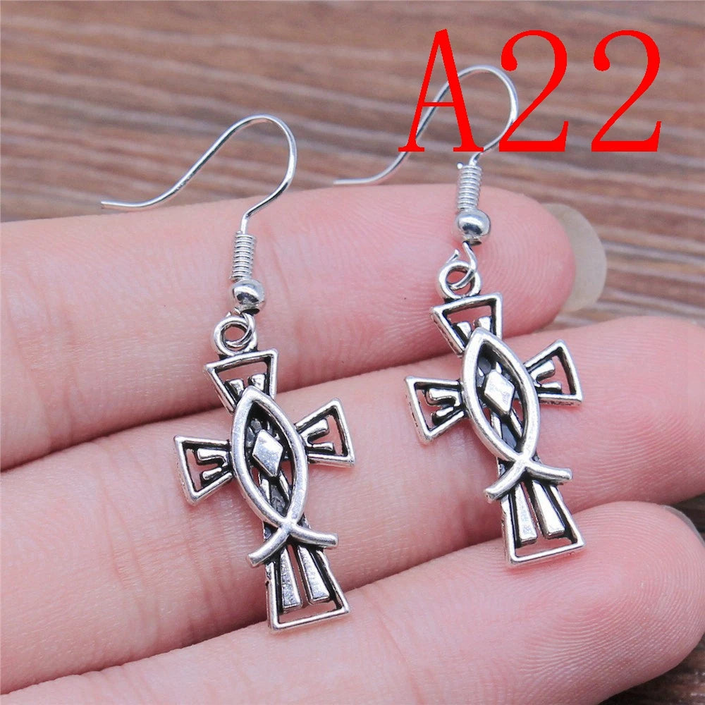 Multi-Style Christian Symbol Drop Earring