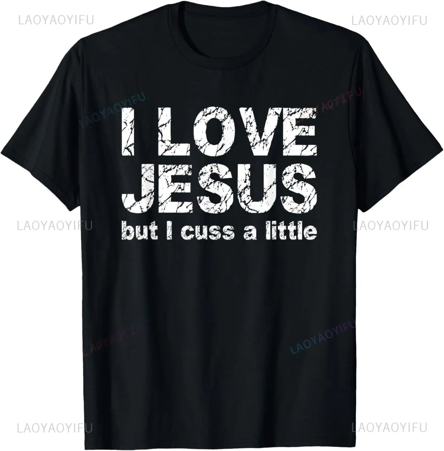 Camiseta de algodão Eu amo Jesus