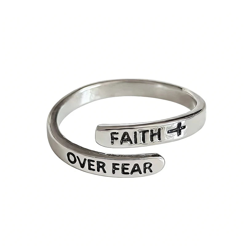 Anel ajustável Faith Over Fear