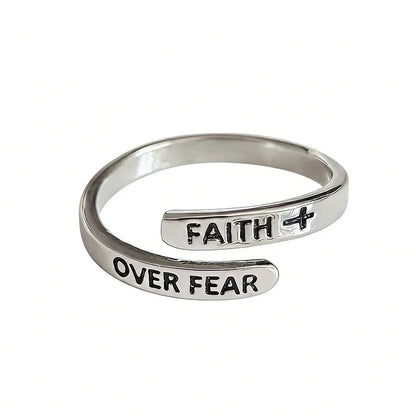 Anel ajustável Faith Over Fear