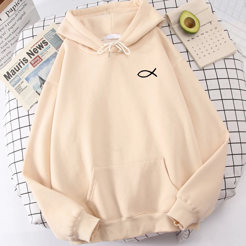 Christian Fish Print Sweatshirt 