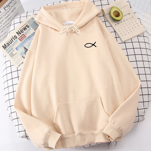Christian Fish Print Sweatshirt 