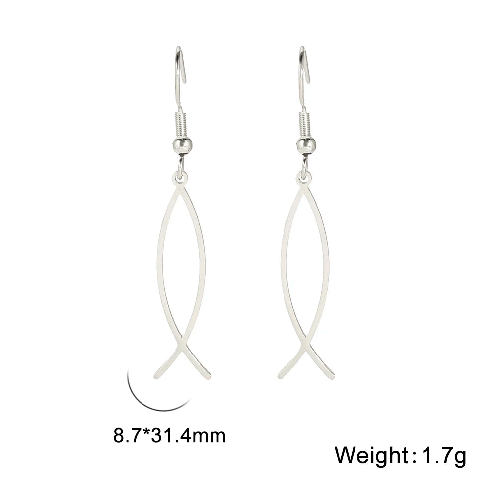 Jesus Fish Religious Earrings