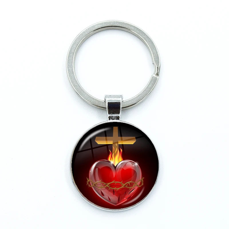 Sacred Hearts Medallion Keyring