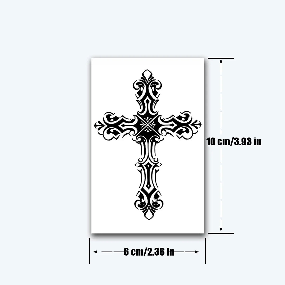 Ornate Cross Temporary Tattoo