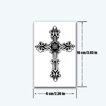 Ornate Cross Temporary Tattoo
