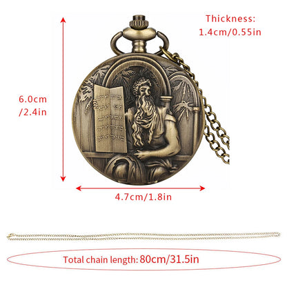 Moses Ten Commandments Pocket Watch