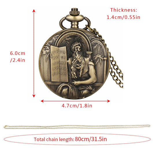 Moses Ten Commandments Pocket Watch