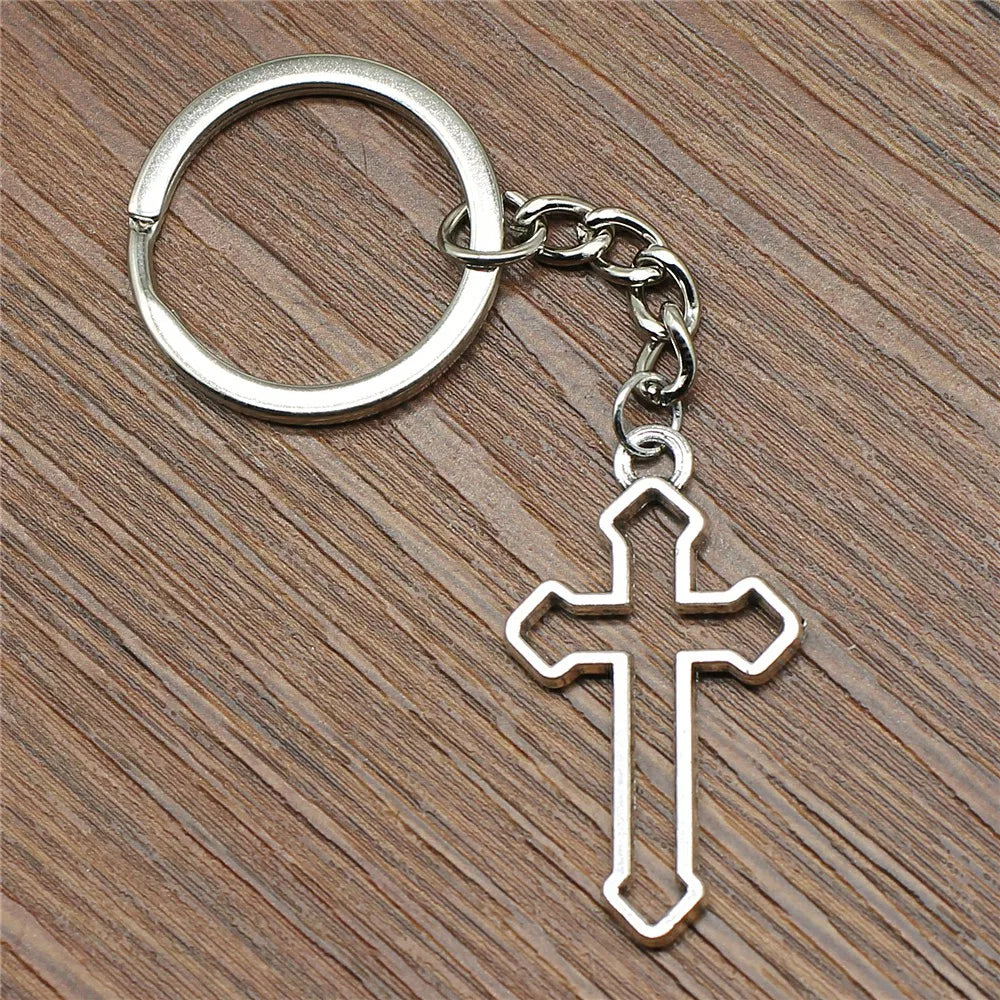 Christian Cross Medallion Keyring
