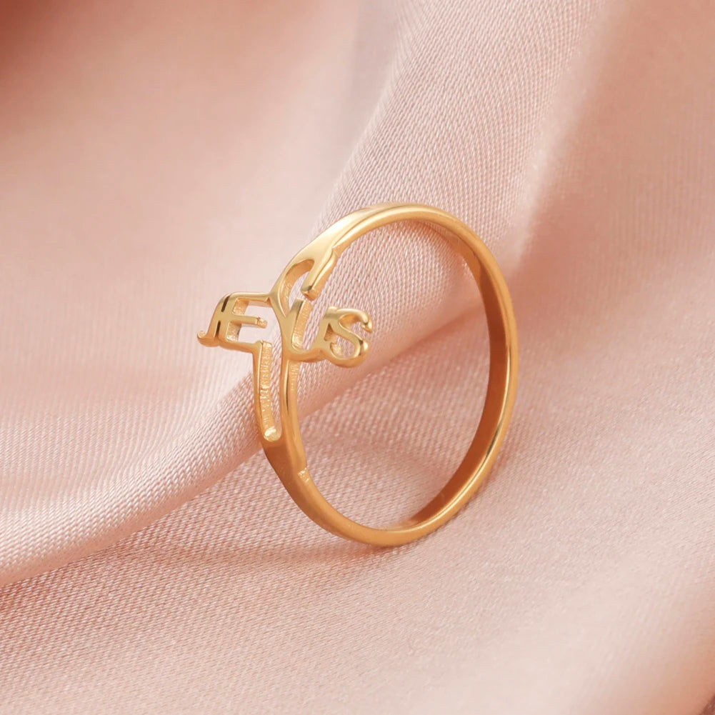 Anéis Clássicos Jesus Cross para Mulheres
