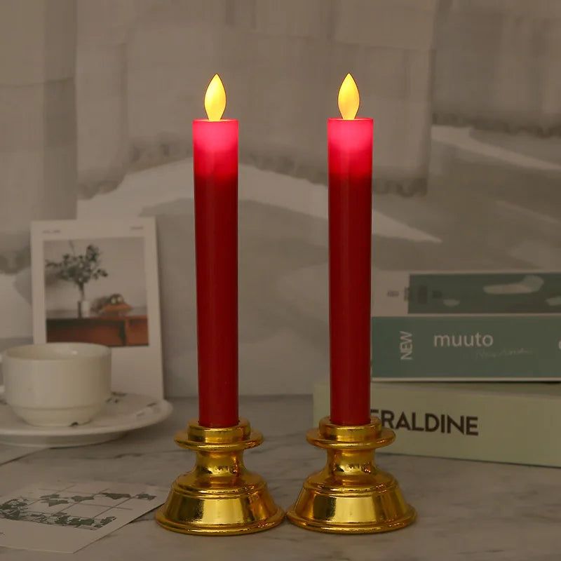 LED Taper Candle Set with Holder