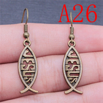 Multi-Style Christian Symbol Drop Earring