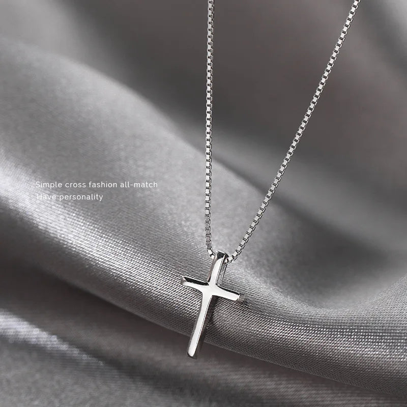 Sterling Silver Cross Necklace – Delicate Christian Pendant
