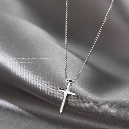 Sterling Silver Cross Necklace – Delicate Christian Pendant